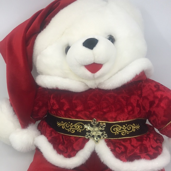 Christmas Plush Snowflake Teddy 2002 Stuffed Animal White Bear - Picture 4 of 9